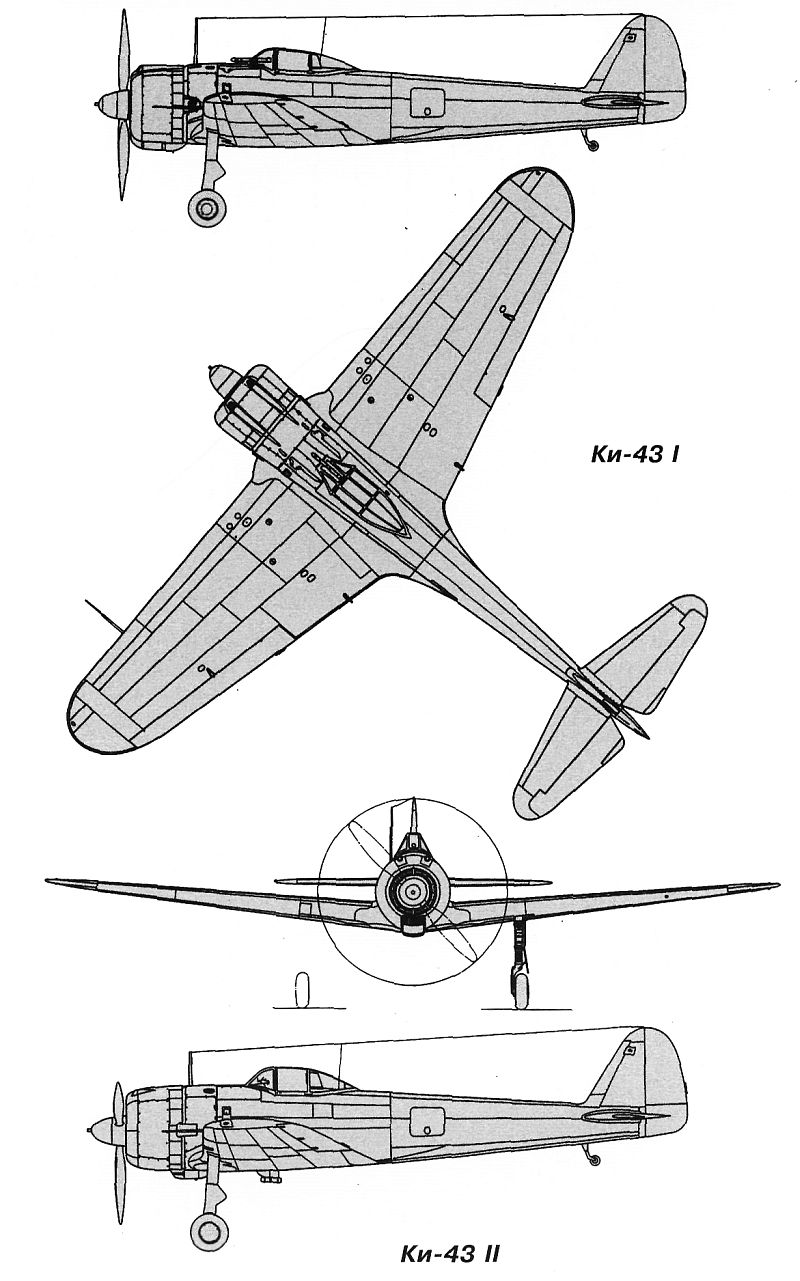Чертежи и схемы истребителя Накадзима Ки-43