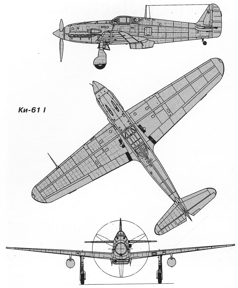 Чертежи истребителя Кавасаки Ки-61