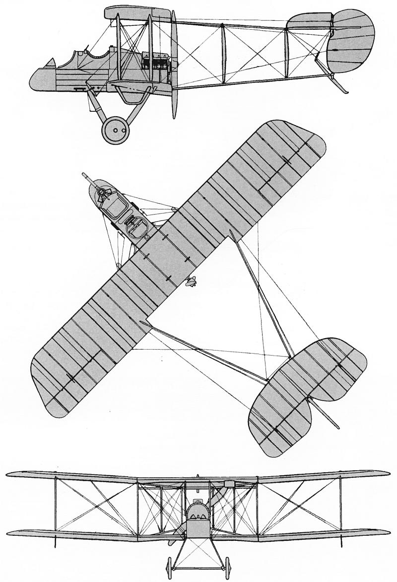 Схемы и чертежи биплана Airco DH-1
