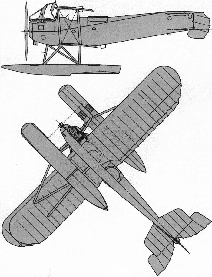 Чертеж самолета Первой мировой войны Brandenburg W.12