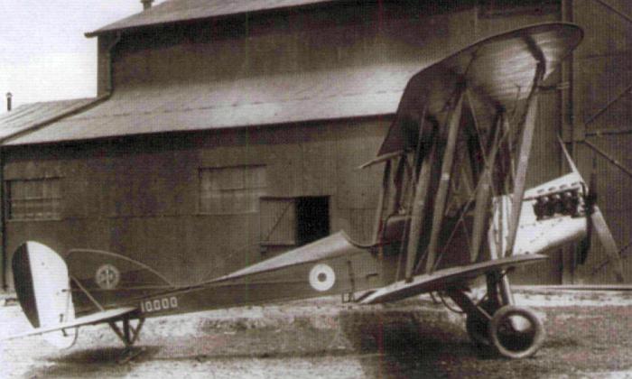 Вид сбоку на разведывательную модификацию RAF BE.2c