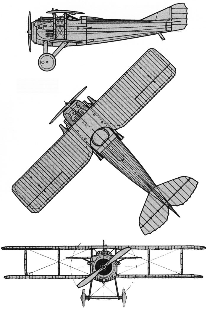 Чертеж самолета Первой мировой СПАД С-7